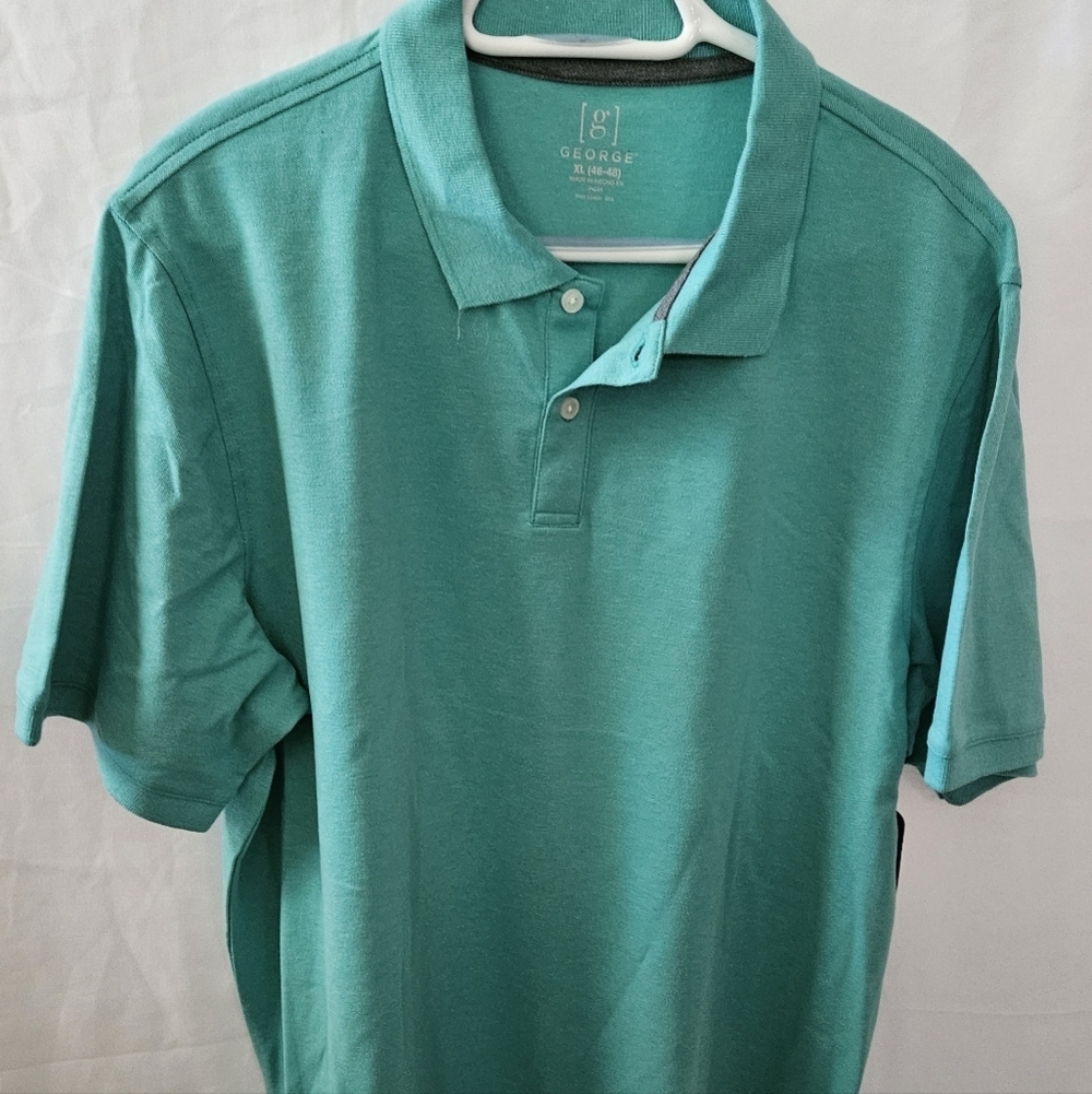 George Men's Aqua Polo Shirt
